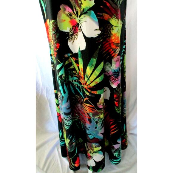 Attitudes By Renee Women's Petite Black Floral Sleeveless Maxi Dress Size XLP - Picture 3 of 11